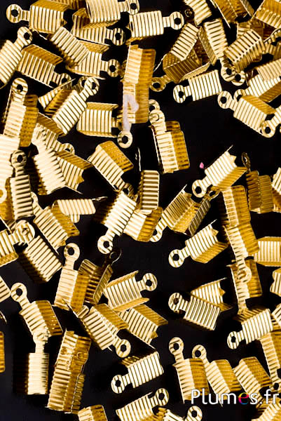 Embouts pour ruban - 13 mm - doré